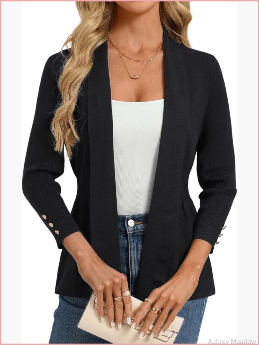 Lightweight Open Front Peplum Cardigan | Stretchy Knit Sweater for All Seasons
